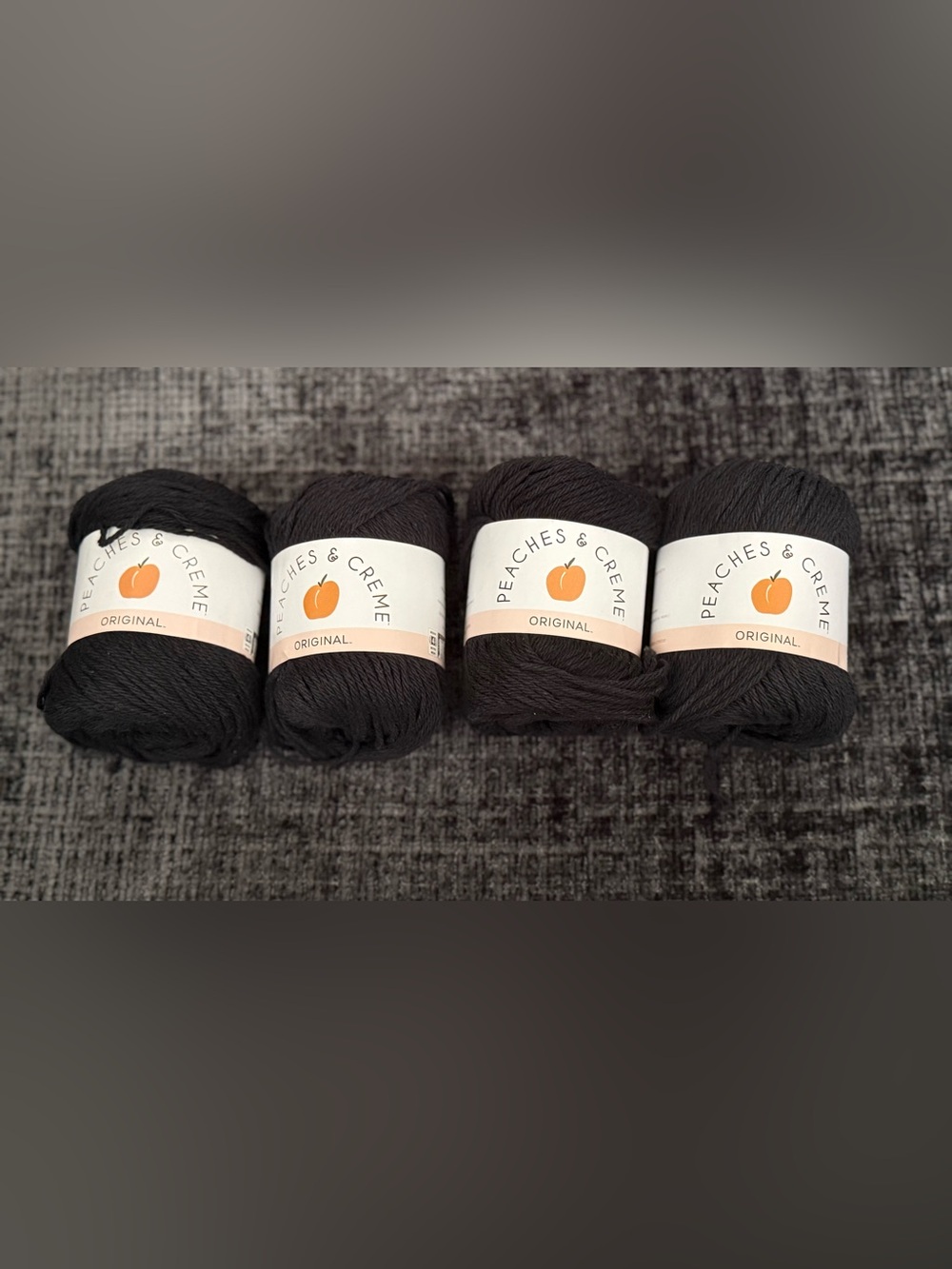 Peaches & Crème Original Yarn - Deep Black (4-Pack)